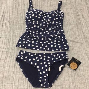 Polka dotted tankini